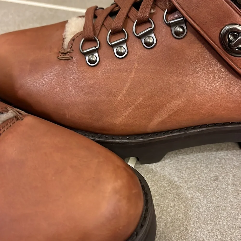 Coach New York Tompkins boots mens G1074 new saddle size 11.5 leather shearling_11